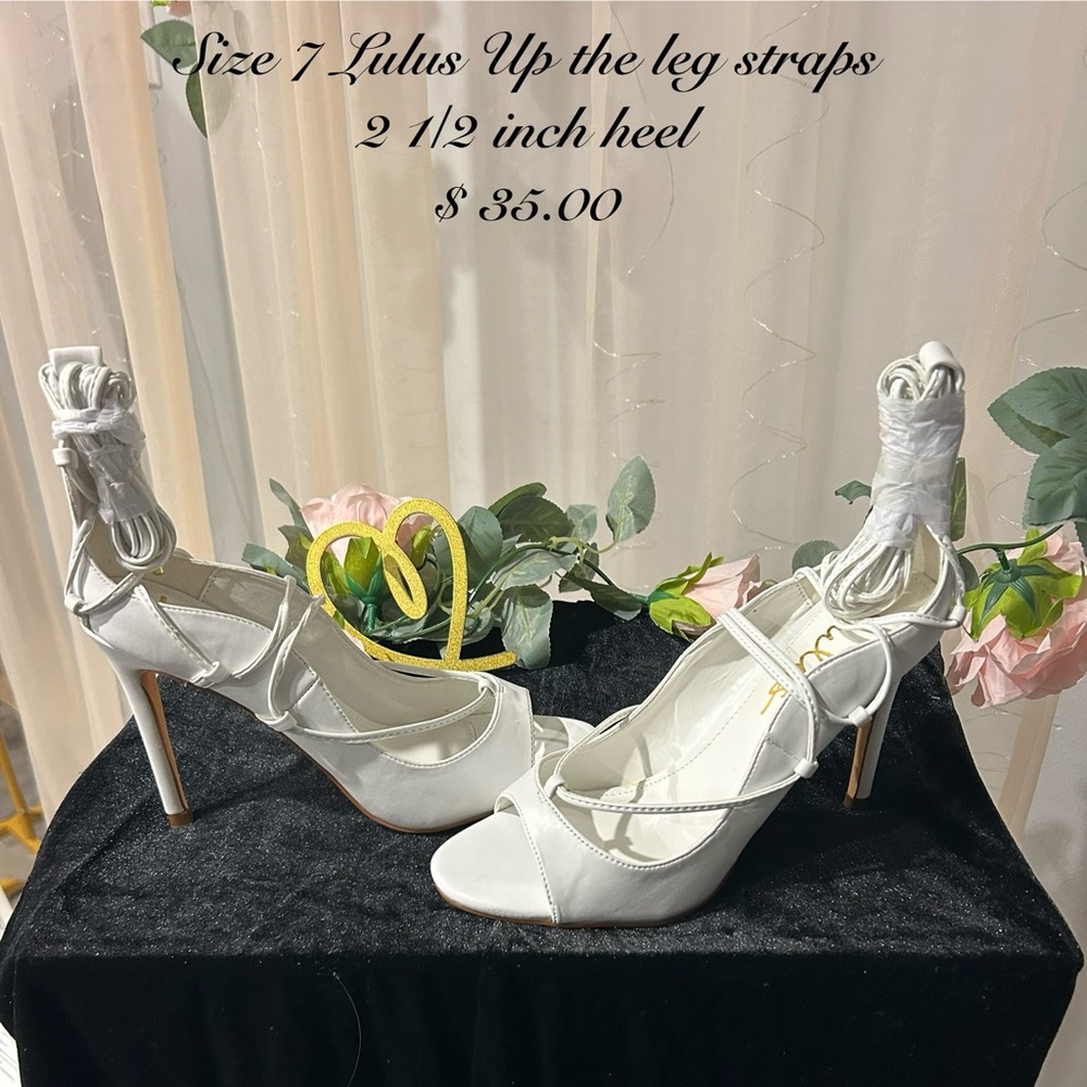 Lulu's Elegant White Strappy Heels